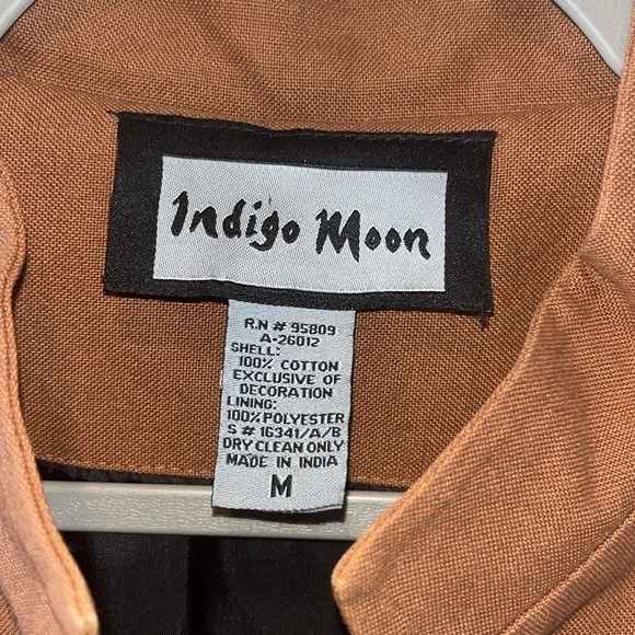 Longer brown embroidered western southwestern button artsy jacket blazer medium - Picture 7 of 15